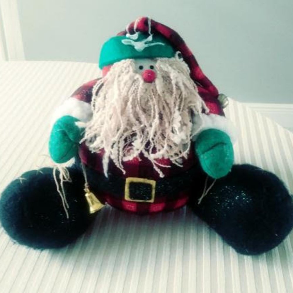 Stuffed Santa with Curly Beard